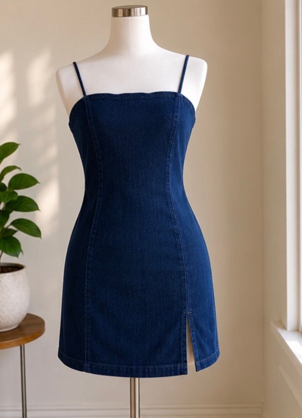 NWT Susana Monaco Dark Denim Bodycon Mini Dress Size Small